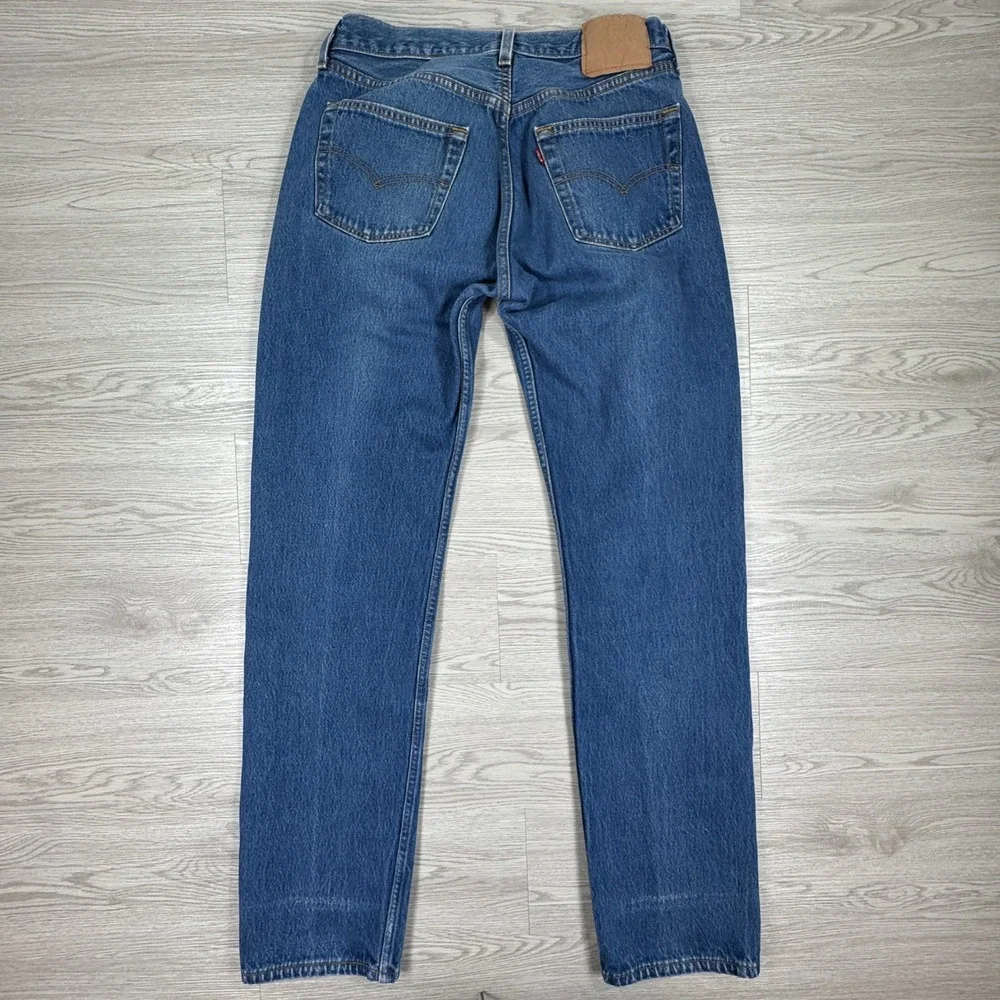 Levis Mens Jeans 501 Straight Leg Blue 32x34 Button Fly Denim Workwear